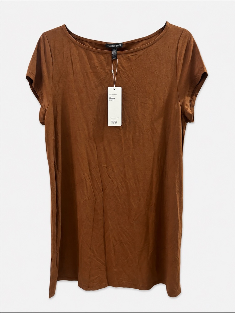 Eileen Fisher Viscose Jersey Tunic in Nutmeg Size Medium NWT